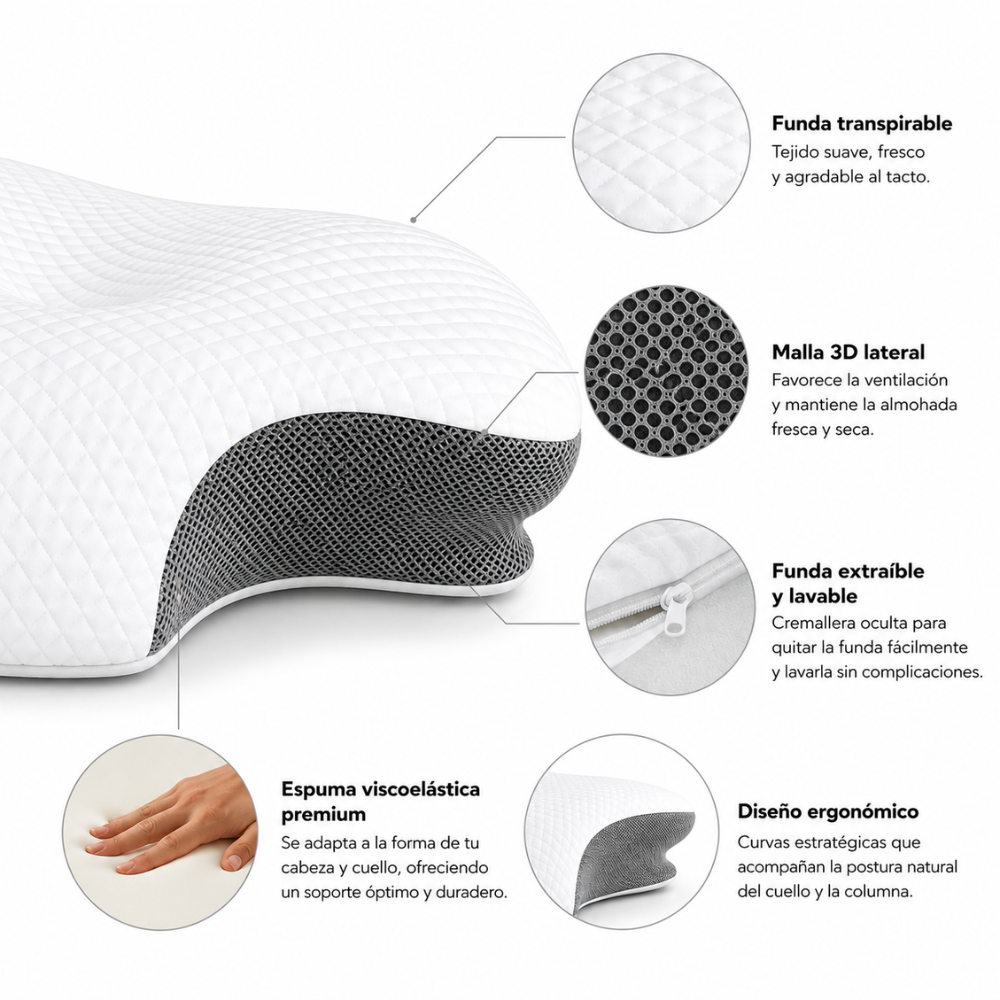 DreamRest™ | Almohada Cervical Ergonómica