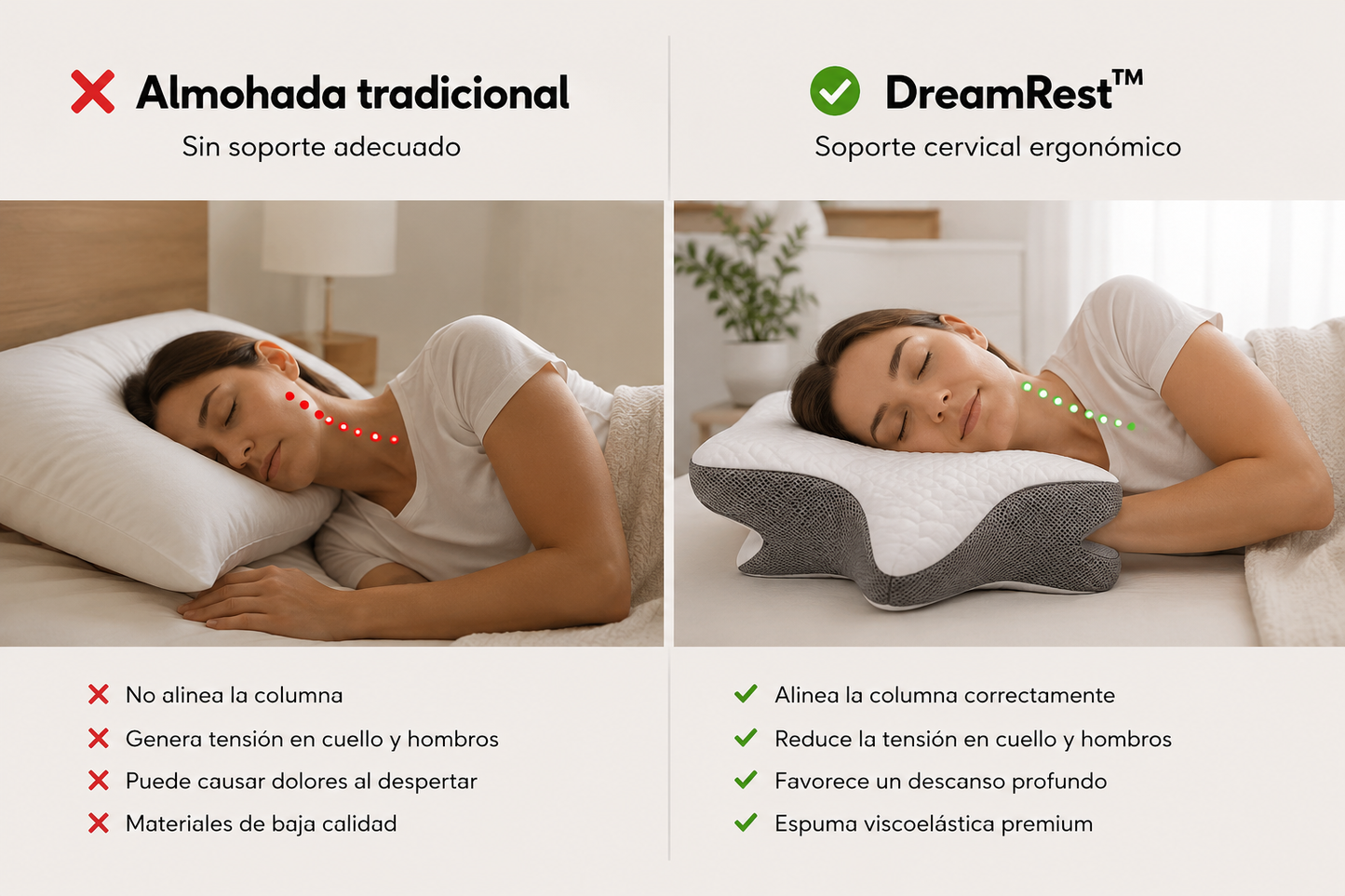 DreamRest™ | Almohada Cervical Ergonómica